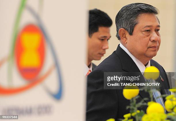 Indonesian President Susilo Bambang Yudhoyono attends the 16th Association of Southeast Asian Nations summit in Hanoi on April 9, 2010. Myanmar faced...