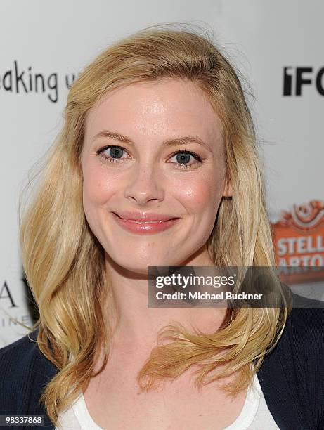 Actress Gillian Jacobs arrives at the premiere of IFC Films' "Breaking Upwards" at the Silent Movie Theatre on April 8, 2010 in Los Angeles,...