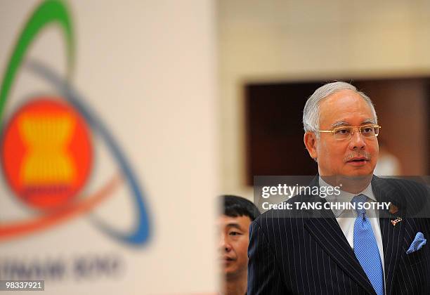 Malaysian Prime Minister Najib Razak attends the 16th Association of Southeast Asian Nations summit in Hanoi on April 9, 2010. Myanmar faced scrutiny...