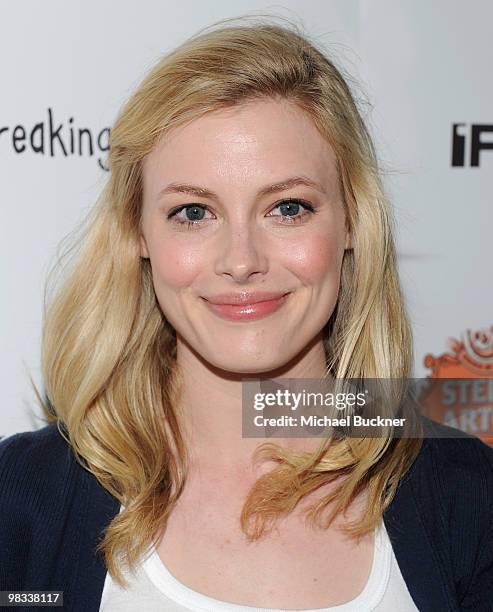 Actress Gillian Jacobs arrives at the premiere of IFC Films' "Breaking Upwards" at the Silent Movie Theatre on April 8, 2010 in Los Angeles,...