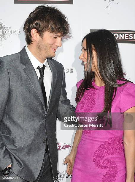 Actors Ashton Kutcher and Demi Moore arrive at Roadside Attractions & Echo Lake Entertainment's premiere of 'The Joneses' held at Arclight Hollywood...