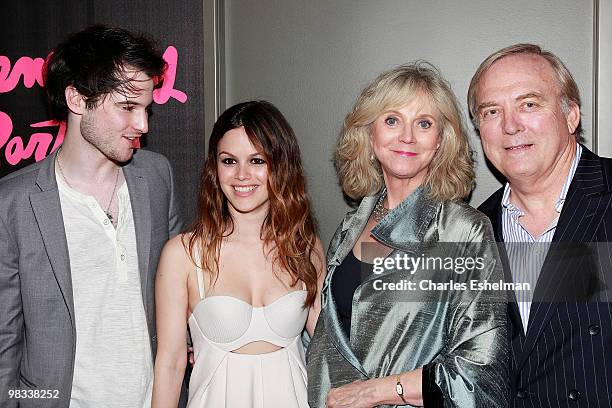 Actors Tom Sturridge, Rachel Bilson, Blythe Danner and director James Keach attend the premiere of "Waiting for Forever" at the SVA Theater on April...