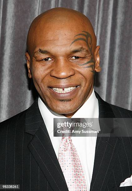 Boxer Mike Tyson attends the Discovery Communications - 2010 New York Upfront at Jazz at Lincoln Center on April 8, 2010 in New York City.