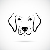 Portrait of Dog. Line art dog icon. Vector illustration.