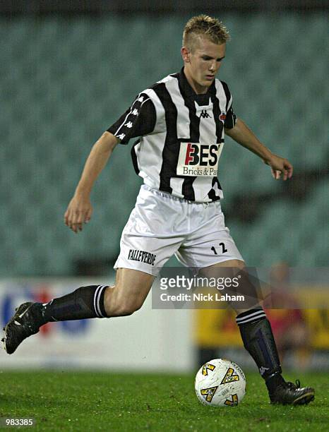 Scott Tunbridge of the Force in action during the round 28 NSL match between the Parramatta Power and the Adelaide City Force at Parramatta Stadium,...