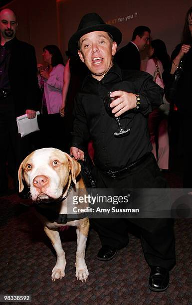 Personality Shorty with his dog Hercules attends the Discovery Communications - 2010 New York Upfront at Jazz at Lincoln Center on April 8, 2010 in...