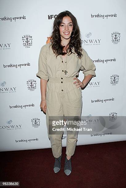 Olivia Thirlby arrives to the premiere of ''Breaking Upwards'' at the Silent Movie Theatre on April 8, 2010 in Los Angeles, California.