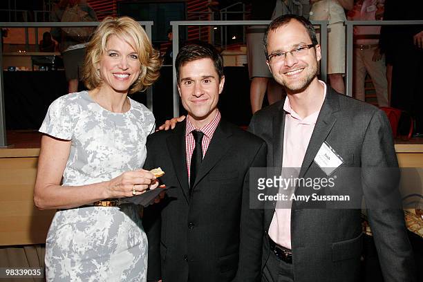 Newscaster Paula Zahn, and TV personalities Brent Ridge and Josh Kilmer-Purcell attend the Discovery Communications - 2010 New York Upfront at Jazz...