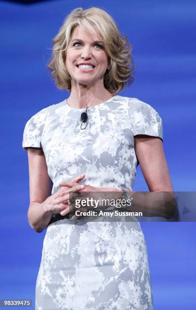 Newscaster Paula Zahn speaks at the Discovery Communications - 2010 New York Upfront at Jazz at Lincoln Center on April 8, 2010 in New York City.