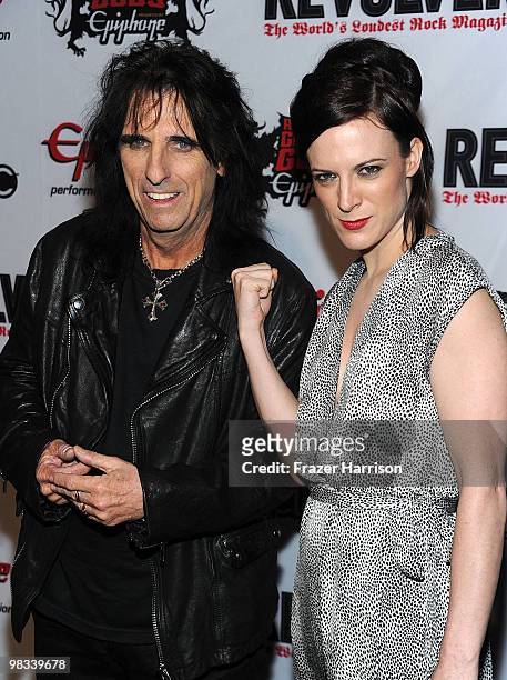 Musician Alice Cooper and Calico Cooper arrive at the 2nd annual Revolver Golden Gods Awards held at Club Nokia on April 8, 2010 in Los Angeles,...