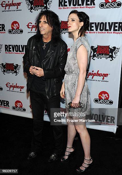 Musician Alice Cooper and Calico Cooper arrive at the 2nd annual Revolver Golden Gods Awards held at Club Nokia on April 8, 2010 in Los Angeles,...