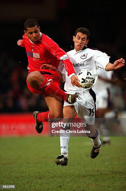 Simon Downer of Leyton and Lee Nogan of York in action during the Nationwide Division Three match between Leyton Orient and York City at Matchroom...