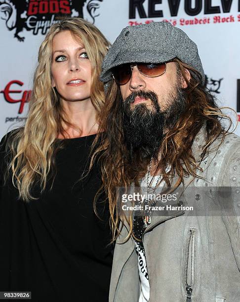 Actress Sheri Moon Zombie and musician/director Rob Zombie arrive at the 2nd annual Revolver Golden Gods Awards held at Club Nokia on April 8, 2010...