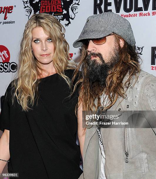 Actress Sheri Moon Zombie and musician/director Rob Zombie arrive at the 2nd annual Revolver Golden Gods Awards held at Club Nokia on April 8, 2010...