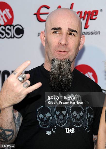 Musician Scott Ian arrives at the 2nd annual Revolver Golden Gods Awards held at Club Nokia on April 8, 2010 in Los Angeles, California.