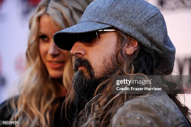 Actress Sheri Moon Zombie and musician/director Rob Zombie arrive at the 2nd annual Revolver Golden Gods Awards held at Club Nokia on April 8, 2010...