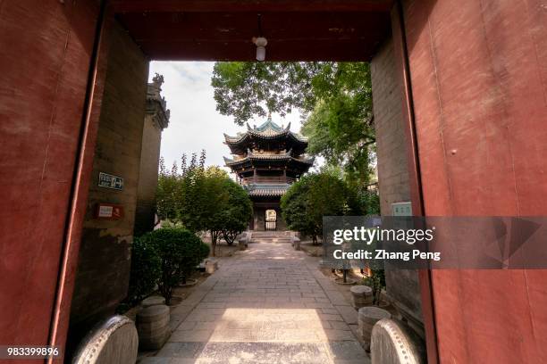 Ancient Chinese styled gate and pathway in the mosque. Xi'an Great Mosque which is a blend of traditional Chinese and Islamic architecture...