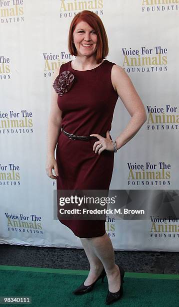 Actress Kate Flannery attends the Voice for Animals Foundation's annual benefit with a "Laugh-In Reunion" at the Comedy Store on April 8, 2010 in Los...