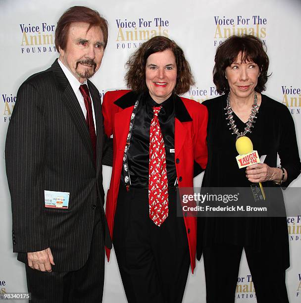 Announcer Gary Owens, comedian Paula Poundstone and actress Lily Tomlin attend the Voice for Animals Foundation's annual benefit with a "Laugh-In...