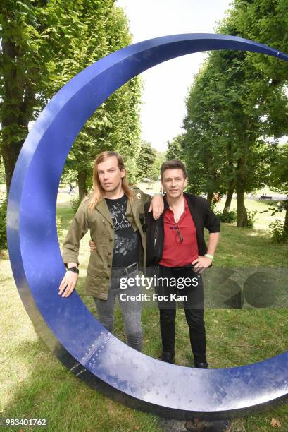 Fashion designer Christophe Guillarme and Thierry Marsaux attend the Domaine De Saint Cloud Outdoor Exhibition and Concert Picnic Party at Parc de...