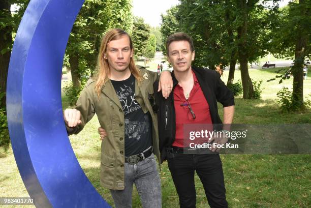 Fashion designer Christophe Guillarme and Thierry Marsaux attend the Domaine De Saint Cloud Outdoor Exhibition and Concert Picnic Party at Parc de...