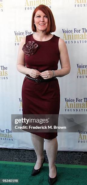 Actress Kate Flannery attends the Voice for Animals Foundation's annual benefit with a "Laugh-In Reunion" at the Comedy Store on April 8, 2010 in Los...