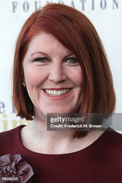Actress Kate Flannery attends the Voice for Animals Foundation's annual benefit with a "Laugh-In Reunion" at the Comedy Store on April 8, 2010 in Los...