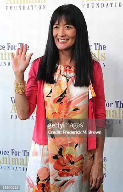 Actress Suzanne Whang attends the Voice for Animals Foundation's annual benefit with a "Laugh-In Reunion" at the Comedy Store on April 8, 2010 in Los...