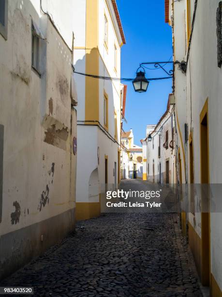 Street scene in Evora, a Roman era town and capital of Alentejo Province, Portugal.