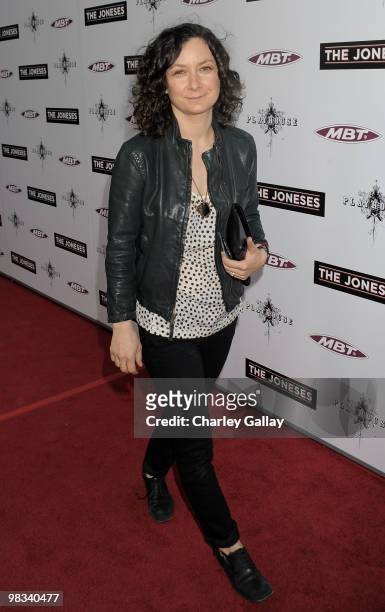 Actress Sara Gilbert arrives at Roadside Attractions & Echo Lake Entertainment's premiere of 'The Joneses' held at Arclight Hollywood Cinema on April...