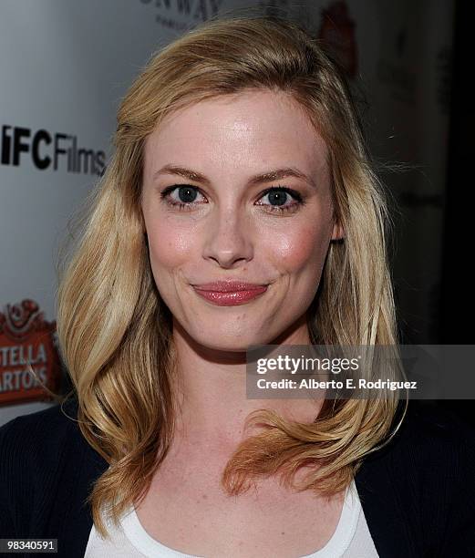 Actress Gillian Jacobs arrives at the Los Angeles premiere of IFC's "Breaking Upwards" at the Silent Movie Theater on April 8, 2010 in Los Angeles,...