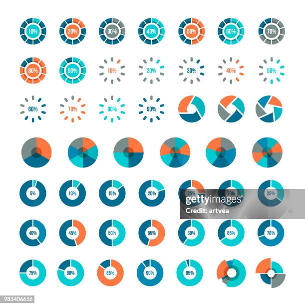 ilustrações de stock, clip art, desenhos animados e ícones de pie charts - percentage sign