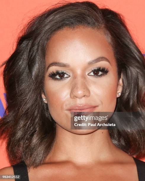 Actress Alyssa Goss poses for photos in the press poom at the 2018 BET Awards at Microsoft Theater on June 24, 2018 in Los Angeles, California.