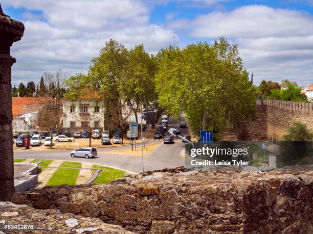 The remnants of the Medieval city wall built to protect the city of Evora, Portugal.