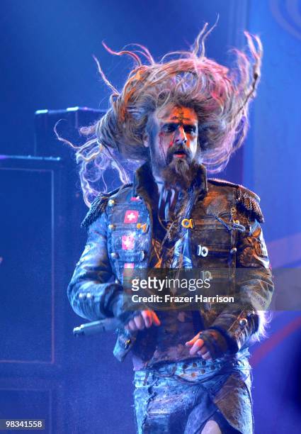 Musician Rob Zombie performs at 2nd annual Revolver Golden Gods Awards held at Club Nokia on April 8, 2010 in Los Angeles, California. On April 8,...