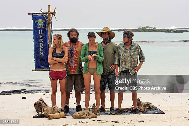 Candice Woodcock, Rupert Boneham, Andrea Kimmel, Colby Donaldson, and during the reward challenge, "Basketbrawl," during the seventh episode of...