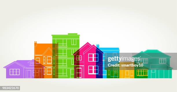 stockillustraties, clipart, cartoons en iconen met huizen - woning huren