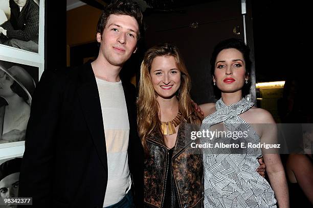 Actor/director Daryl Wein, actress Grace Gummer and actress Zoe Lister-Jones arrive at the Los Angeles premiere of IFC's "Breaking Upwards" at the...