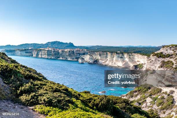 bonifacio - cliffs at south corsica - corsica stock pictures, royalty-free photos & images