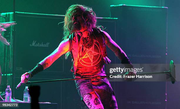 Musician Rob Zombie performs at 2nd annual Revolver Golden Gods Awards held at Club Nokia on April 8, 2010 in Los Angeles, California. On April 8,...