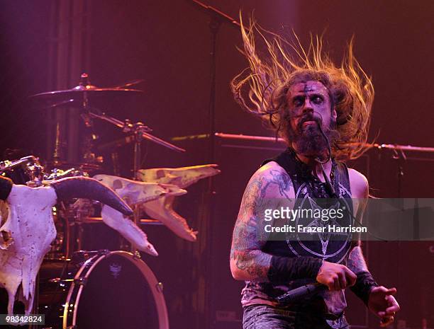 Musician Rob Zombie performs at 2nd annual Revolver Golden Gods Awards held at Club Nokia on April 8, 2010 in Los Angeles, California. On April 8,...