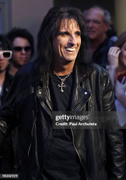 Musician Alice Cooper arrives at the 2nd annual Revolver Golden Gods Awards at Club Nokia on April 8, 2010 in Los Angeles, California.