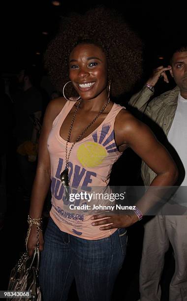 Hot 97 radio personality K. Foxx attends Janelle Monae's concert at the Highline Ballroom on April 8, 2010 in New York City.