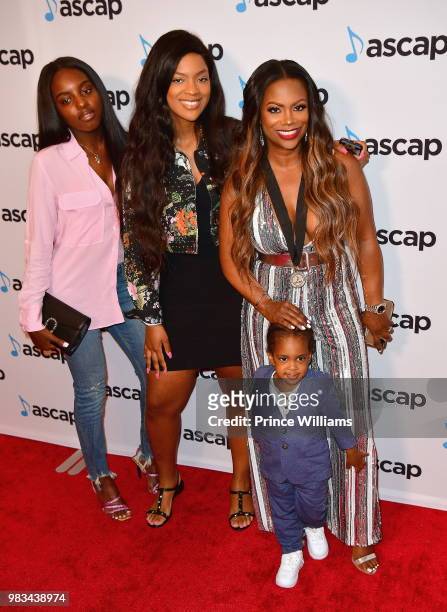 Riley Burruss, Kandi Burruss and Ace Tucker attend the 31st Annual Rhythm and Soul Music Awards - Arrivals at the Beverly Wilshire Four Seasons Hotel...