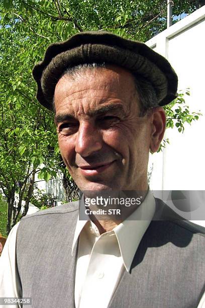 Freed Greek national Athanassios Lerounis's stands in the premises of a Pakistani security official building in northwestern Chitral valley on April...