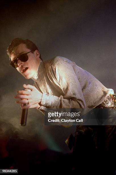 Andrew Eldritch performing with Sisters of Mercy at the Warfield Theater in San Francisco on April 16, 1991.