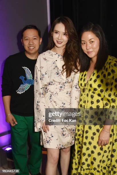 Kenzo Designer Humberto Leon, actress Wei Qi and Kenzo co designer Carol Lim attend the Kenzo Menswear /womenswear Spring/Summer 2019 show as part of...