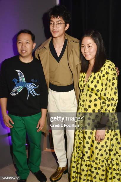 Kenzo Designer Humberto Leon, Chu Xiao Qu and Kenzo co designer Carol Lim attend the Kenzo Menswear /womenswear Spring/Summer 2019 show as part of...