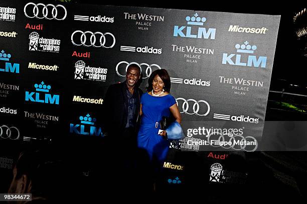 Makaziwe Mandela with A.C. Milan soccer player Clarence Seedorf, during the First Annual ChampionsÕ Gala of the Champions For Children Foundation. ....