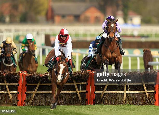 General Miller ridden by Barry Geraghty wins The John Smith's Top Novices' Hurdle Race at Aintree racecourse on April 9, 2010 in Liverpool, England.